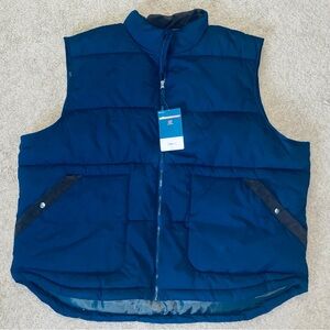 St Johns Bay Gorpcore Vest 4XL mens navy blue lightweight puffer vest